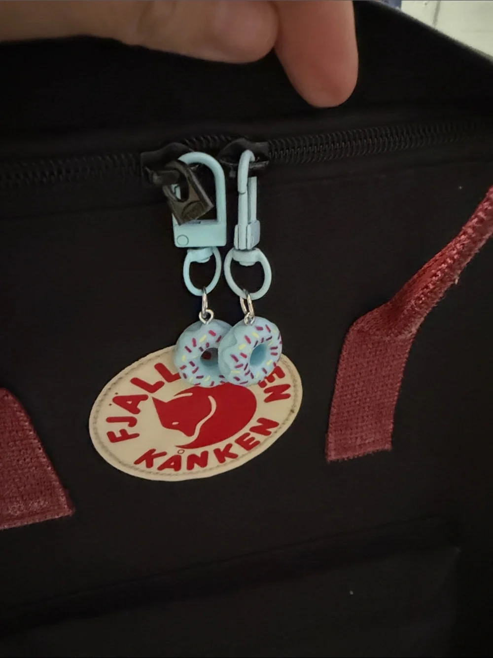 Fjallraven Kanken Black Backpack with Red Accents
